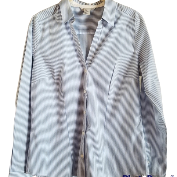 H&M Tops - H&M BLUE & WHITE STRIPPED SHIRT